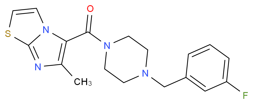 5-{[4-(3-fluorobenzyl)piperazin-1-yl]carbonyl}-6-methylimidazo[2,1-b][1,3]thiazole_分子结构_CAS_)