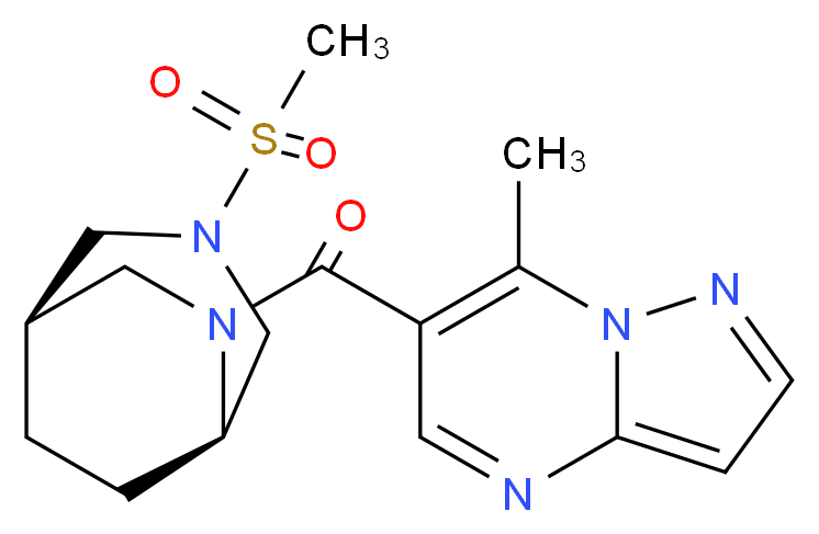 7-methyl-6-{[(1R*,5R*)-3-(methylsulfonyl)-3,6-diazabicyclo[3.2.2]non-6-yl]carbonyl}pyrazolo[1,5-a]pyrimidine_分子结构_CAS_)