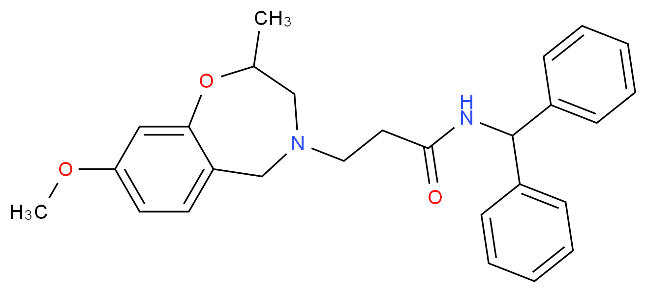N-(diphenylmethyl)-3-(8-methoxy-2-methyl-2,3-dihydro-1,4-benzoxazepin-4(5H)-yl)propanamide_分子结构_CAS_)