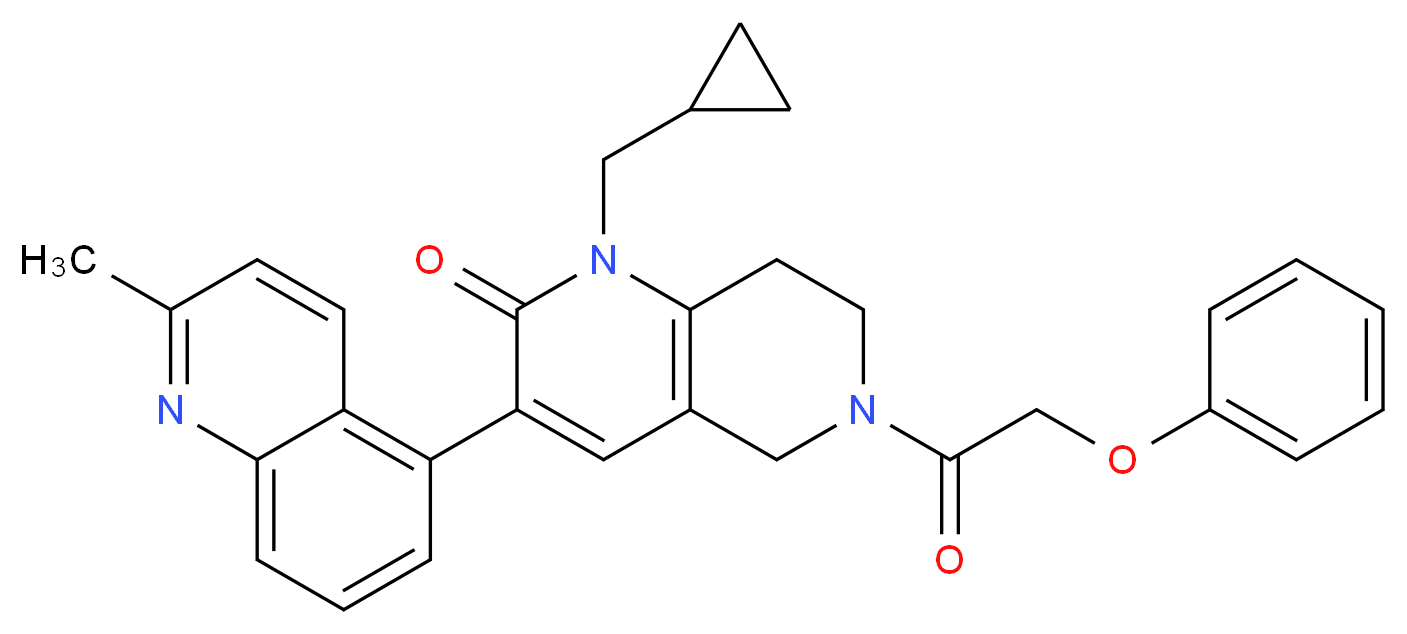 1-(cyclopropylmethyl)-3-(2-methyl-5-quinolinyl)-6-(phenoxyacetyl)-5,6,7,8-tetrahydro-1,6-naphthyridin-2(1H)-one_分子结构_CAS_)