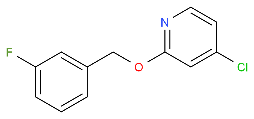 4-chloro-2-[(3-fluorophenyl)methoxy]pyridine_分子结构_CAS_1346707-07-0