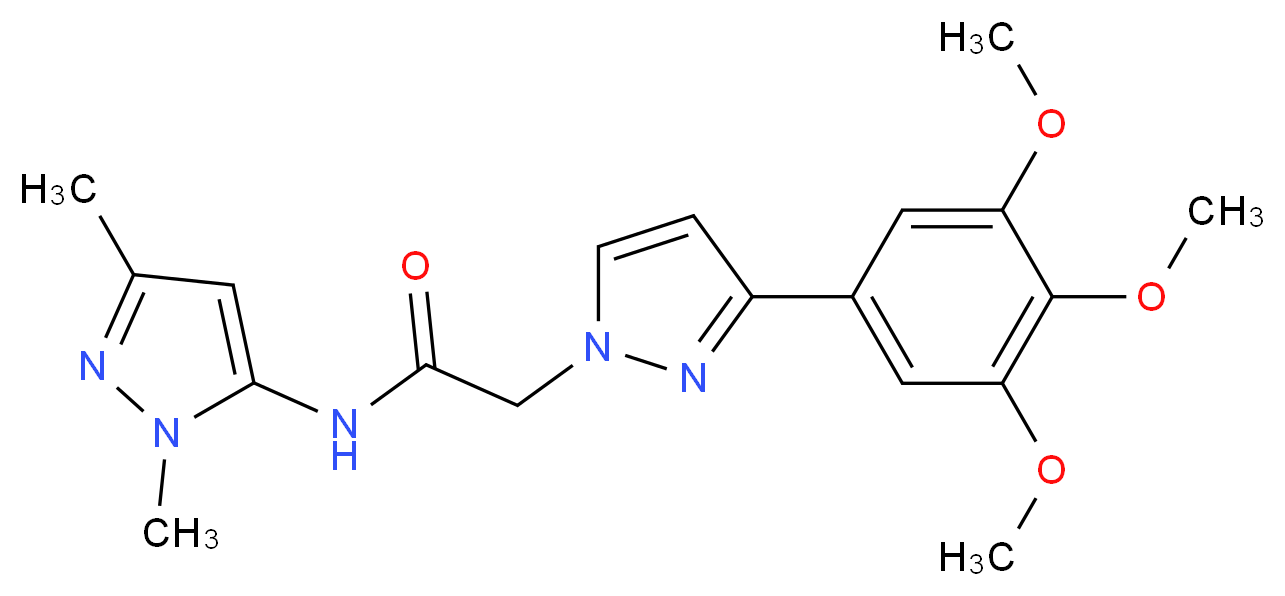 N-(1,3-dimethyl-1H-pyrazol-5-yl)-2-[3-(3,4,5-trimethoxyphenyl)-1H-pyrazol-1-yl]acetamide_分子结构_CAS_)