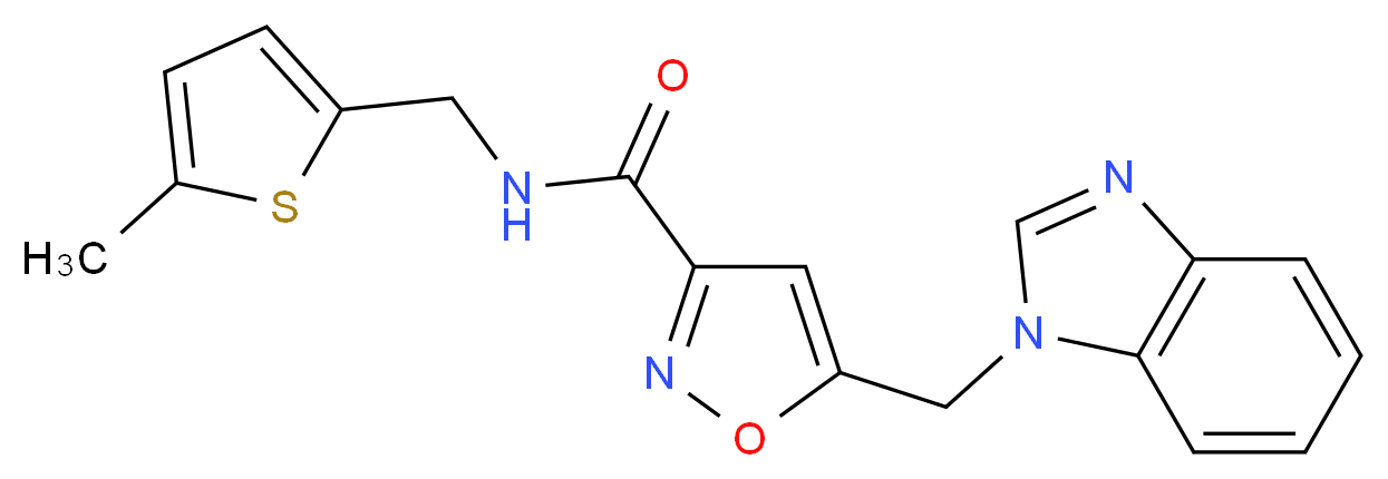 5-(1H-benzimidazol-1-ylmethyl)-N-[(5-methyl-2-thienyl)methyl]-3-isoxazolecarboxamide_分子结构_CAS_)
