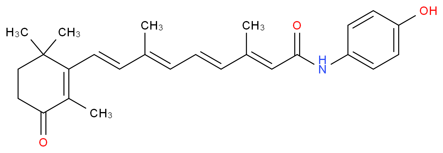 (2E,4E,6E,8E)-N-(4-hydroxyphenyl)-3,7-dimethyl-9-(2,6,6-trimethyl-3-oxocyclohex-1-en-1-yl)nona-2,4,6,8-tetraenamide_分子结构_CAS_865536-65-8