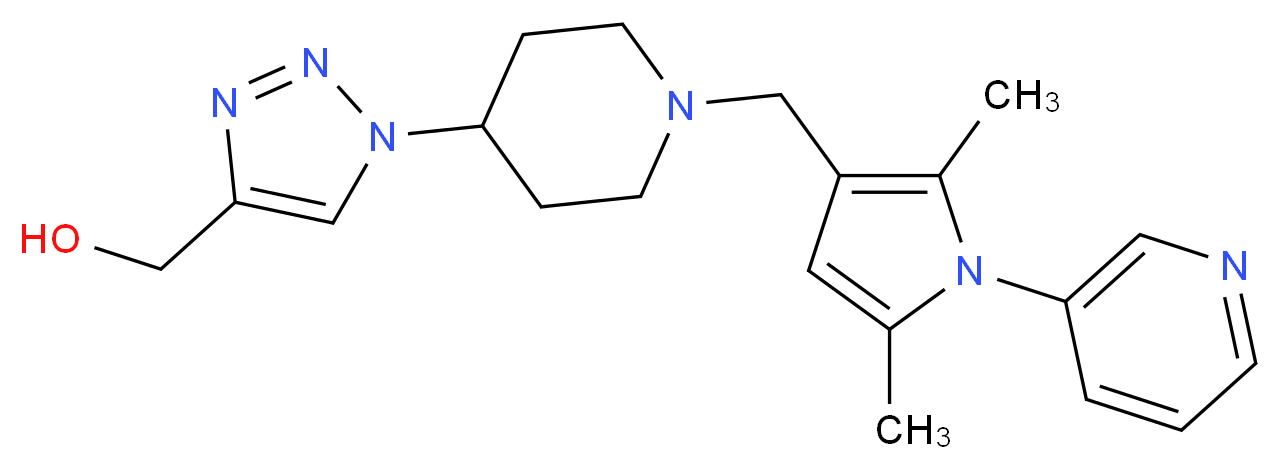 [1-(1-{[2,5-dimethyl-1-(3-pyridinyl)-1H-pyrrol-3-yl]methyl}-4-piperidinyl)-1H-1,2,3-triazol-4-yl]methanol_分子结构_CAS_)