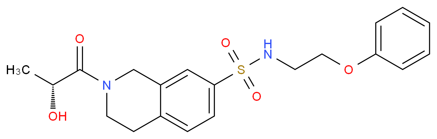 2-[(2R)-2-hydroxypropanoyl]-N-(2-phenoxyethyl)-1,2,3,4-tetrahydroisoquinoline-7-sulfonamide_分子结构_CAS_)