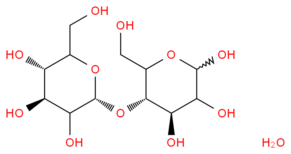 (3S,4S,6R)-2-(hydroxymethyl)-6-{[(3S,4R)-4,5,6-trihydroxy-2-(hydroxymethyl)oxan-3-yl]oxy}oxane-3,4,5-triol hydrate_分子结构_CAS_6363-53-7