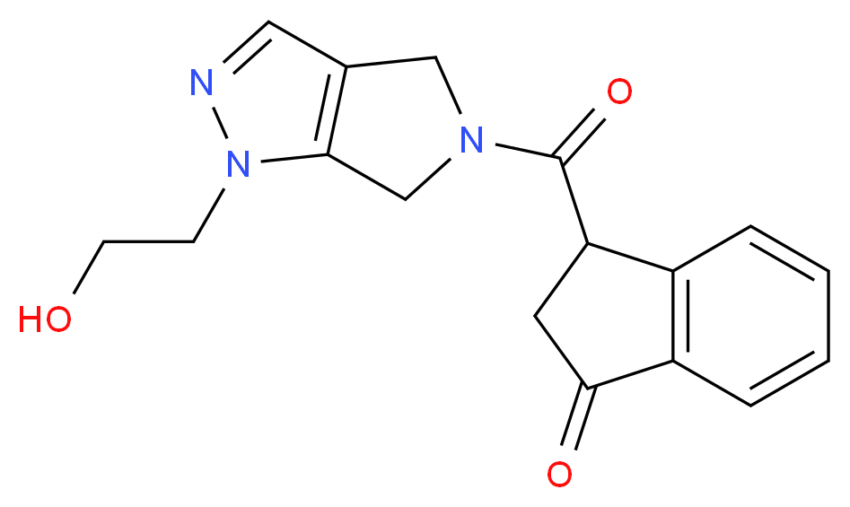 3-{[1-(2-hydroxyethyl)-4,6-dihydropyrrolo[3,4-c]pyrazol-5(1H)-yl]carbonyl}indan-1-one_分子结构_CAS_)