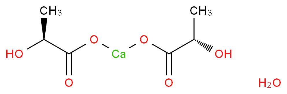 hydrate {[(2S)-2-hydroxypropanoyl]oxy}calcio (2S)-2-hydroxypropanoate_分子结构_CAS_41372-22-9