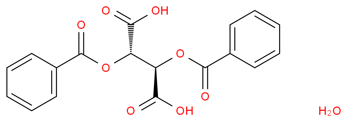 (-)-O,O'-Dibenzoyl-L-tartaric acid hydrate_分子结构_CAS_62708-56-9)