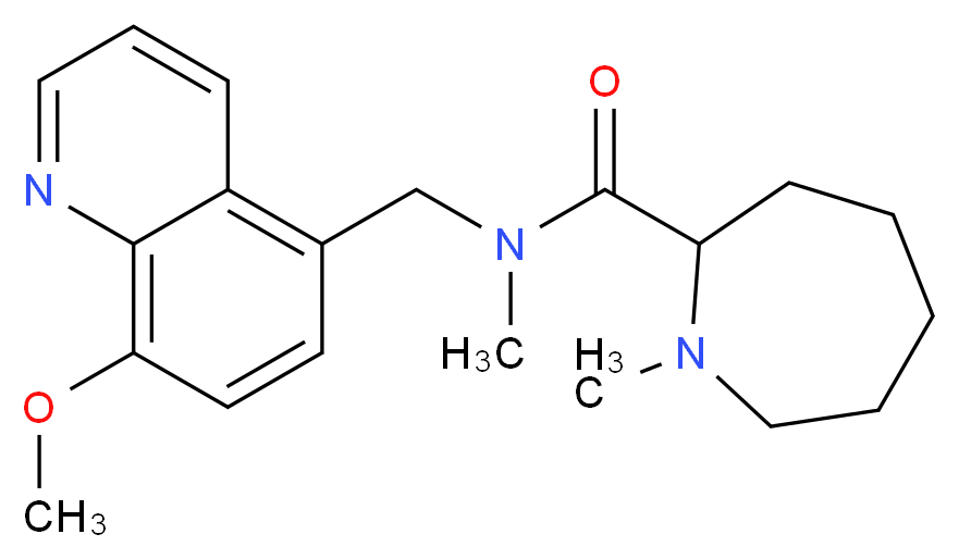 N-[(8-methoxyquinolin-5-yl)methyl]-N,1-dimethylazepane-2-carboxamide_分子结构_CAS_)