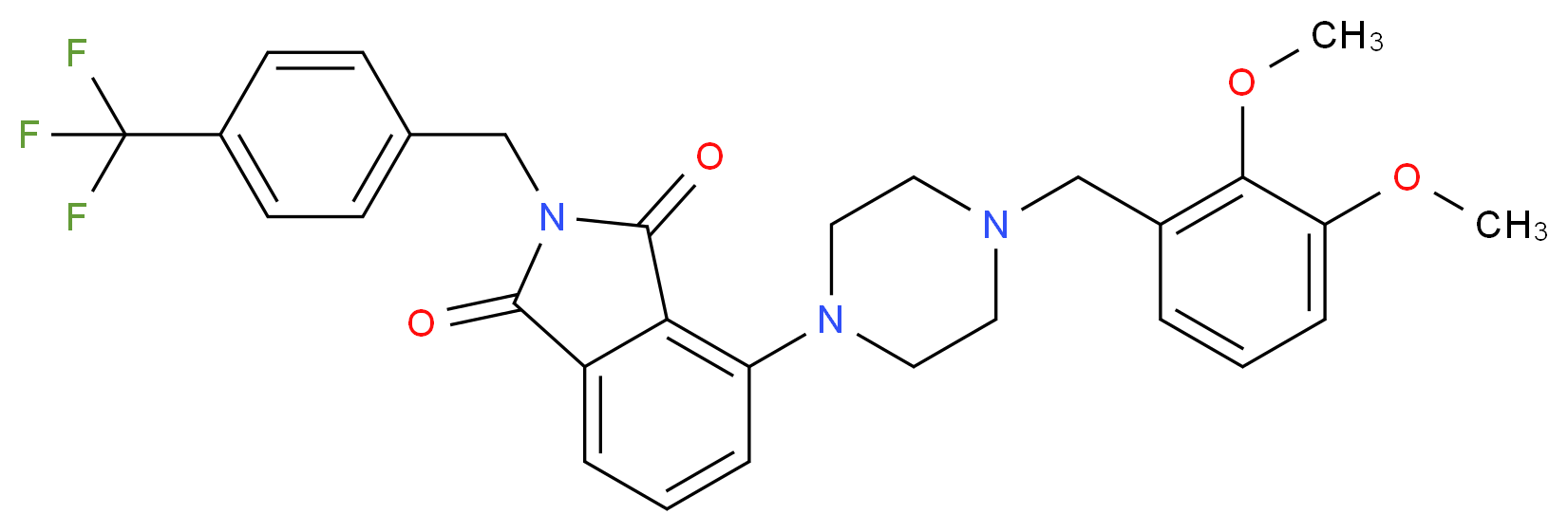 4-[4-(2,3-dimethoxybenzyl)-1-piperazinyl]-2-[4-(trifluoromethyl)benzyl]-1H-isoindole-1,3(2H)-dione_分子结构_CAS_)