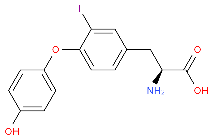 (2S)-2-amino-3-[4-(4-hydroxyphenoxy)-3-iodophenyl]propanoic acid_分子结构_CAS_10468-90-3