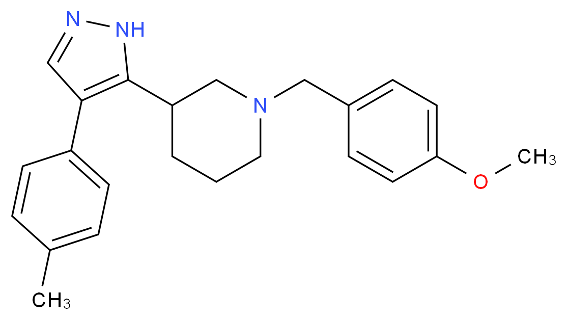 1-(4-methoxybenzyl)-3-[4-(4-methylphenyl)-1H-pyrazol-5-yl]piperidine_分子结构_CAS_)
