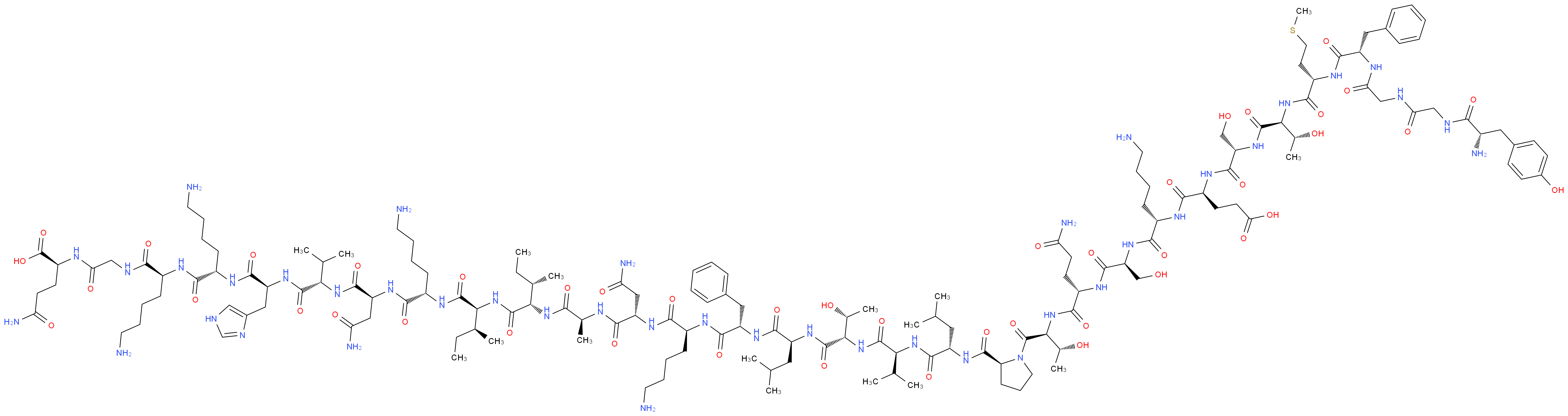 (4S)-4-{[(1S)-5-amino-1-{[(1S)-1-{[(1S)-1-{[(2S,3R)-1-[(2S)-2-{[(1S)-1-{[(1S)-1-{[(1S,2R)-1-{[(1S)-1-{[(1S)-1-{[(1S)-5-amino-1-{[(1S)-1-{[(1S)-1-{[(1S,2S)-1-{[(1S,2S)-1-{[(1S)-5-amino-1-{[(1S)-1-{[(1S)-1-{[(1S)-1-{[(1S)-5-amino-1-{[(1S)-5-amino-1-[({[(1S)-3-carbamoyl-1-carboxypropyl]carbamoyl}methyl)carbamoyl]pentyl]carbamoyl}pentyl]carbamoyl}-2-(1H-imidazol-4-yl)ethyl]carbamoyl}-2-methylpropyl]carbamoyl}-2-carbamoylethyl]carbamoyl}pentyl]carbamoyl}-2-methylbutyl]carbamoyl}-2-methylbutyl]carbamoyl}ethyl]carbamoyl}-2-carbamoylethyl]carbamoyl}pentyl]carbamoyl}-2-phenylethyl]carbamoyl}-3-methylbutyl]carbamoyl}-2-hydroxypropyl]carbamoyl}-2-methylpropyl]carbamoyl}-3-methylbutyl]carbamoyl}pyrrolidin-1-yl]-3-hydroxy-1-oxobutan-2-yl]carbamoyl}-3-carbamoylpropyl]carbamoyl}-2-hydroxyethyl]carbamoyl}pentyl]carbamoyl}-4-[(2S)-2-[(2S,3R)-2-[(2S)-2-[(2S)-2-(2-{2-[(2S)-2-amino-3-(4-hydroxyphenyl)propanamido]acetamido}acetamido)-3-phenylpropanamido]-4-(methylsulfanyl)butanamido]-3-hydroxybutanamido]-3-hydroxypropanamido]butanoic acid_分子结构_CAS_77367-63-6