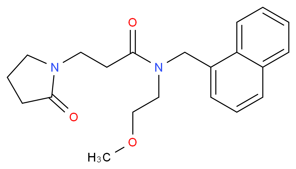N-(2-methoxyethyl)-N-(1-naphthylmethyl)-3-(2-oxopyrrolidin-1-yl)propanamide_分子结构_CAS_)