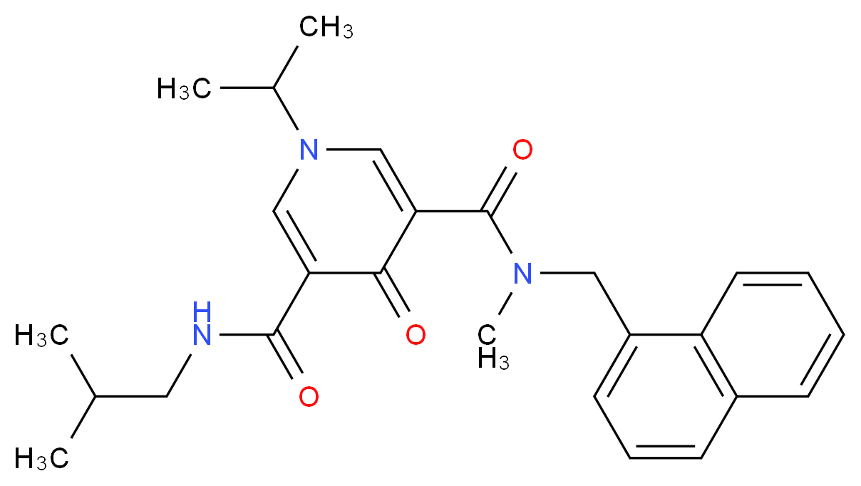 N'-isobutyl-1-isopropyl-N-methyl-N-(1-naphthylmethyl)-4-oxo-1,4-dihydro-3,5-pyridinedicarboxamide_分子结构_CAS_)