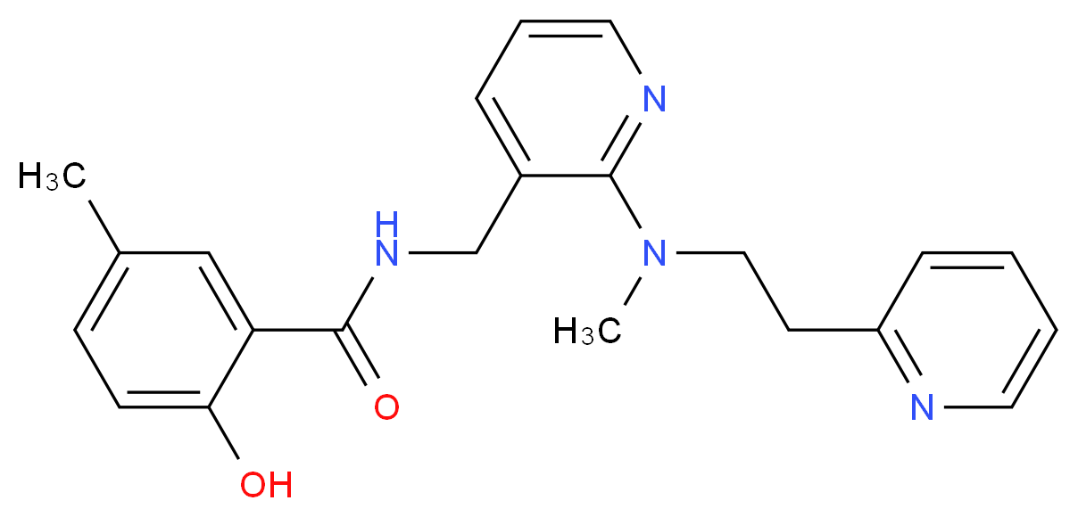 2-hydroxy-5-methyl-N-({2-[methyl(2-pyridin-2-ylethyl)amino]pyridin-3-yl}methyl)benzamide_分子结构_CAS_)