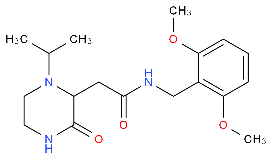 N-(2,6-dimethoxybenzyl)-2-(1-isopropyl-3-oxo-2-piperazinyl)acetamide_分子结构_CAS_)