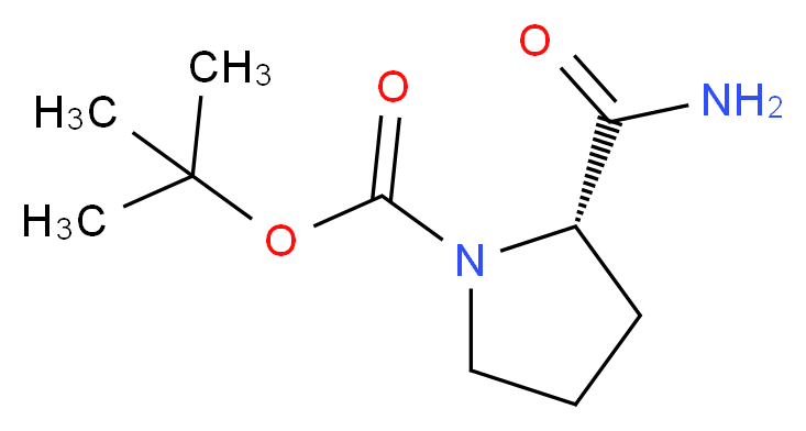 (2R)-2-氨甲酰基吡咯烷-1-甲酸叔丁酯_分子结构_CAS_35150-07-3)