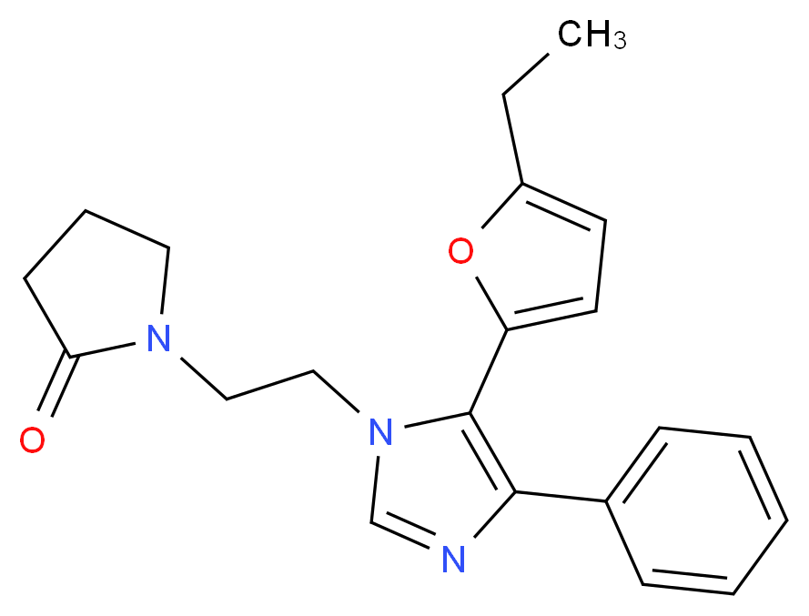 1-{2-[5-(5-ethyl-2-furyl)-4-phenyl-1H-imidazol-1-yl]ethyl}pyrrolidin-2-one_分子结构_CAS_)