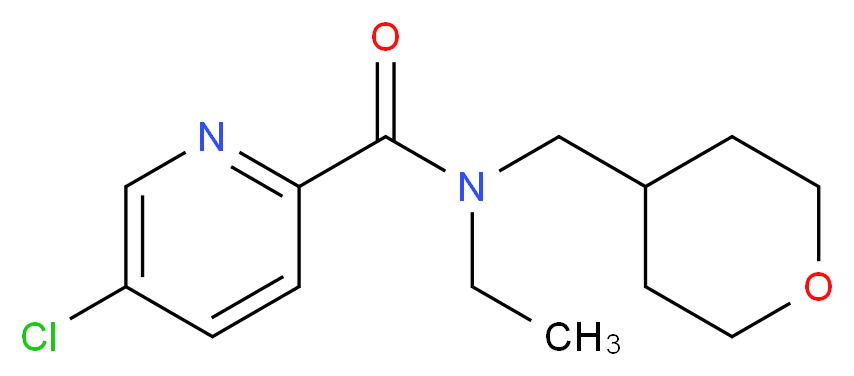 5-chloro-N-ethyl-N-(tetrahydro-2H-pyran-4-ylmethyl)pyridine-2-carboxamide_分子结构_CAS_)