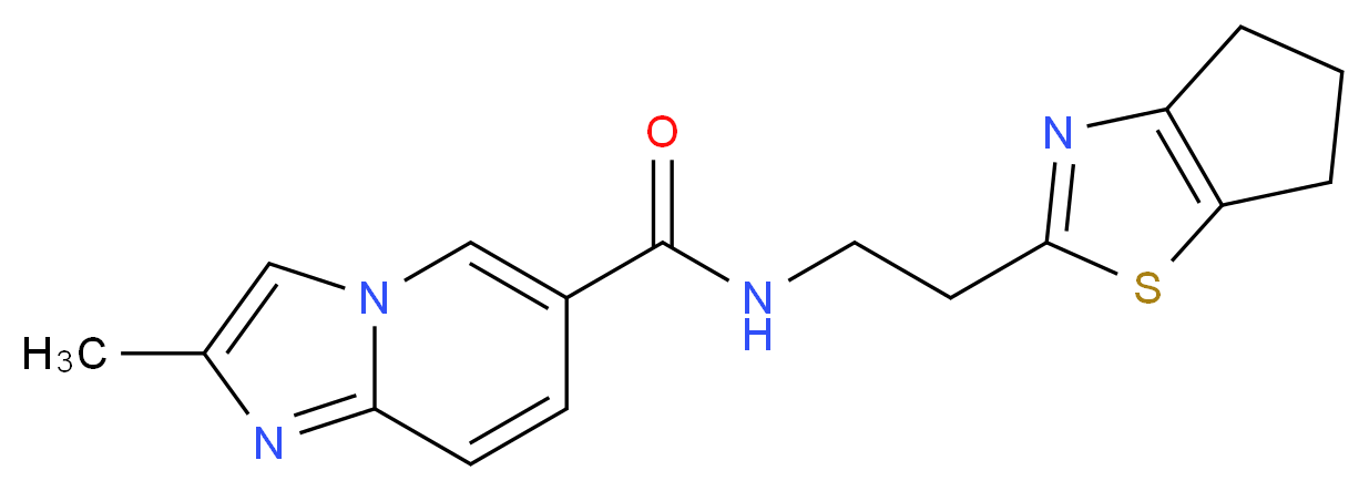 N-[2-(5,6-dihydro-4H-cyclopenta[d][1,3]thiazol-2-yl)ethyl]-2-methylimidazo[1,2-a]pyridine-6-carboxamide_分子结构_CAS_)