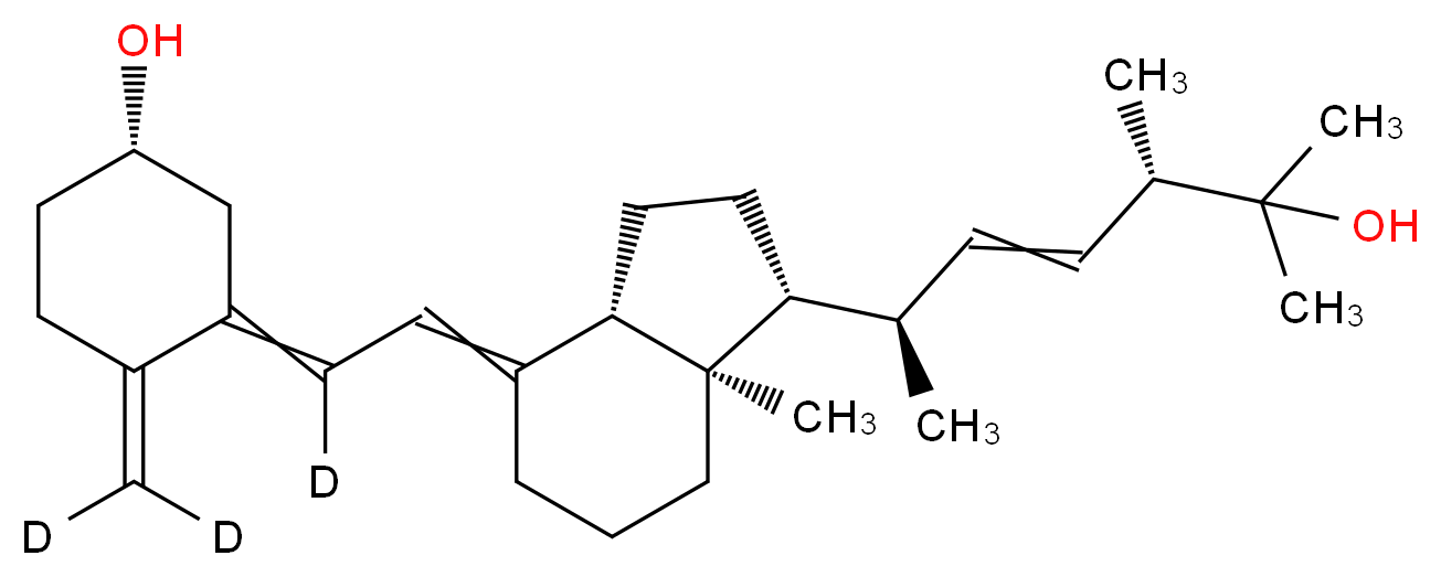 (1S)-3-{2-[(1R,3aS,7aR)-1-[(2R,5S)-6-hydroxy-5,6-dimethylhept-3-en-2-yl]-7a-methyl-octahydro-1H-inden-4-ylidene](1-<sup>2</sup>H)ethylidene}-4-(<sup>2</sup>H<sub>2</sub>)methylidenecyclohexan-1-ol_分子结构_CAS_1217467-39-4