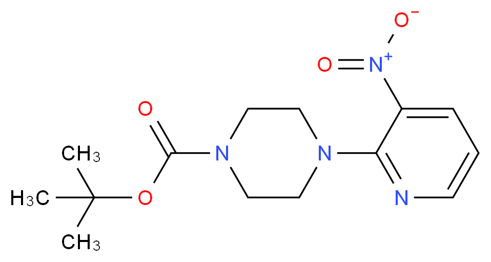 tert-Butyl 4-(3-nitro-2-pyridyl)piperazine-1-carboxylate_分子结构_CAS_153473-24-6)