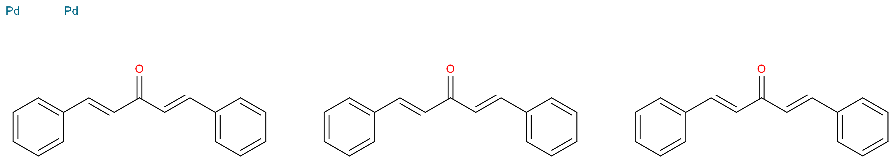 tris((1E,4E)-1,5-diphenylpenta-1,4-dien-3-one) dipalladium_分子结构_CAS_51364-51-3
