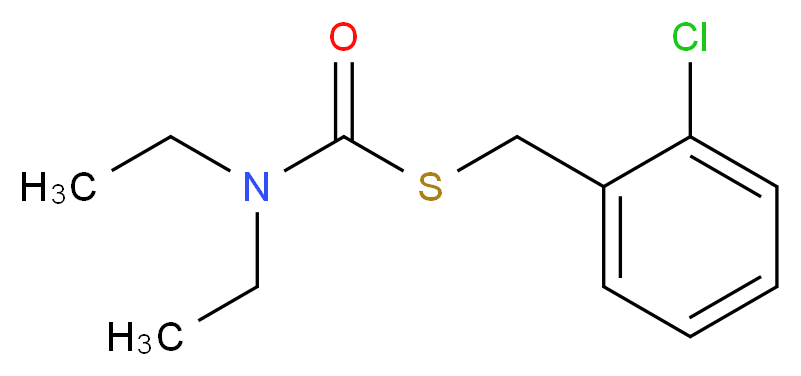 N,N-diethyl{[(2-chlorophenyl)methyl]sulfanyl}formamide_分子结构_CAS_34622-58-7