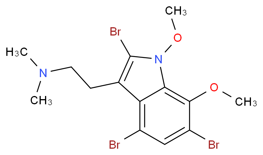 dimethyl[2-(2,4,6-tribromo-1,7-dimethoxy-1H-indol-3-yl)ethyl]amine_分子结构_CAS_443356-86-3