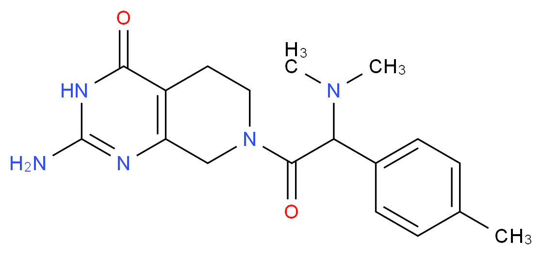 2-amino-7-[(dimethylamino)(4-methylphenyl)acetyl]-5,6,7,8-tetrahydropyrido[3,4-d]pyrimidin-4(3H)-one_分子结构_CAS_)