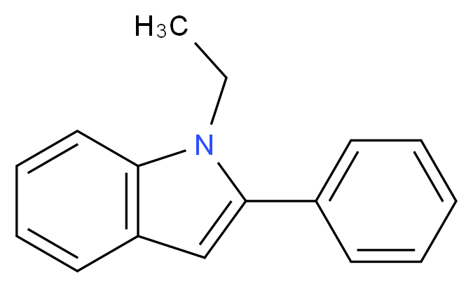 1-ethyl-2-phenyl-1H-indole_分子结构_CAS_13228-39-2