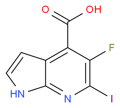 5-Fluoro-6-iodo-1H-pyrrolo[2,3-b]pyridine-4-carboxylic acid_分子结构_CAS_1246088-59-4)