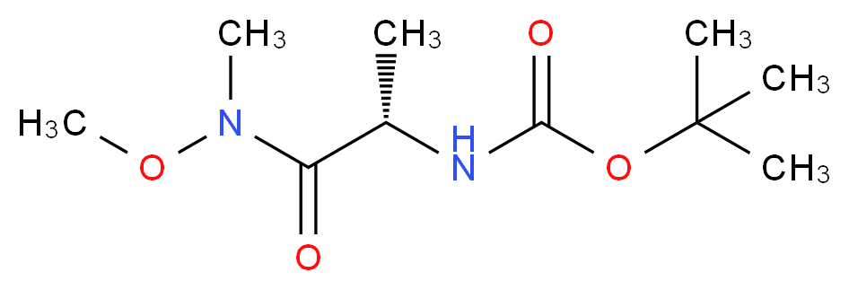 N-(叔丁氧基羰基)-L-丙氨酸-N′-甲氧基-N′-甲酰胺_分子结构_CAS_87694-49-3)