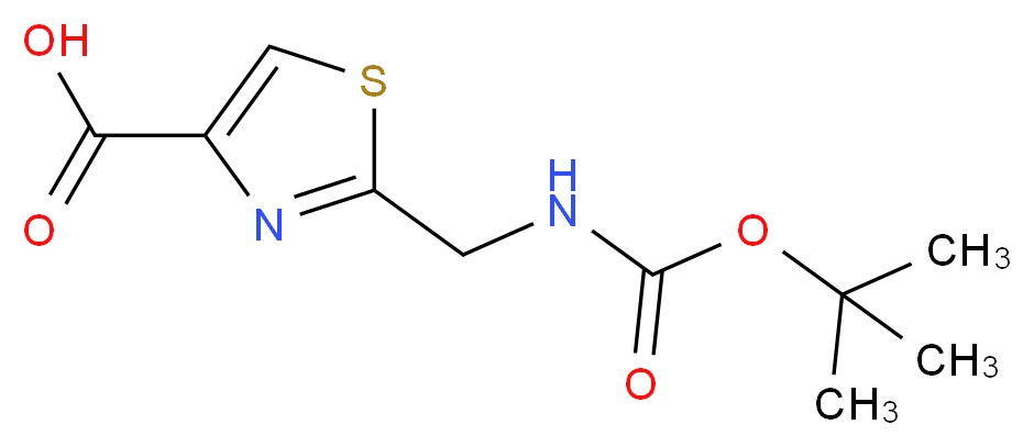 2-(Aminomethyl)-1,3-thiazole-4-carboxylic acid, 2-BOC protected_分子结构_CAS_71904-80-8)
