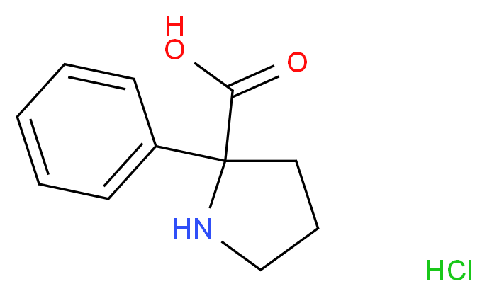 2-Phenyl-pyrrolidine-2-carboxylic acid hydrochloride_分子结构_CAS_25860-44-0)