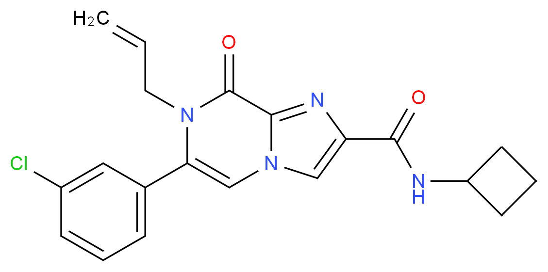 7-allyl-6-(3-chlorophenyl)-N-cyclobutyl-8-oxo-7,8-dihydroimidazo[1,2-a]pyrazine-2-carboxamide_分子结构_CAS_)