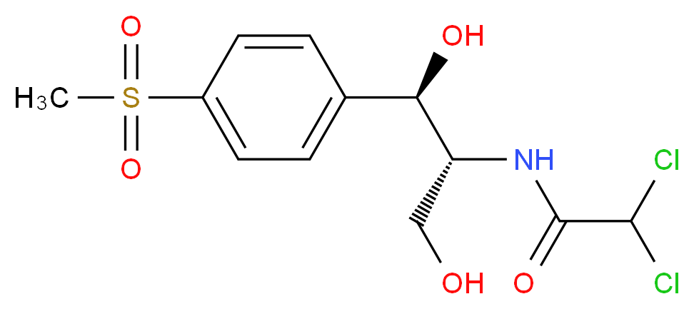 2,2-dichloro-N-[(1R,2R)-1,3-dihydroxy-1-(4-methanesulfonylphenyl)propan-2-yl]acetamide_分子结构_CAS_15318-45-3