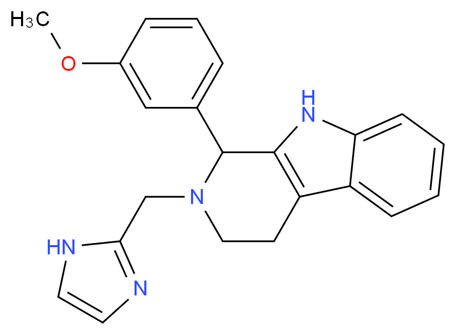 2-(1H-imidazol-2-ylmethyl)-1-(3-methoxyphenyl)-2,3,4,9-tetrahydro-1H-beta-carboline_分子结构_CAS_)
