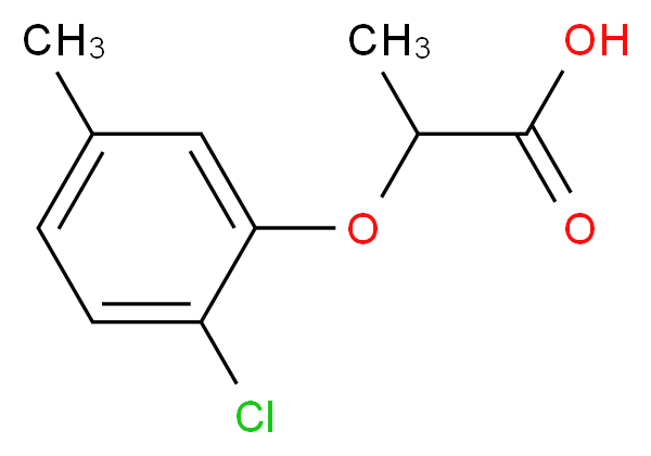 2-(2-Chloro-5-methylphenoxy)propanoic acid_分子结构_CAS_)