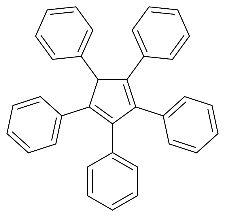 (2,3,4,5-tetraphenylcyclopenta-2,4-dien-1-yl)benzene_分子结构_CAS_2519-10-0