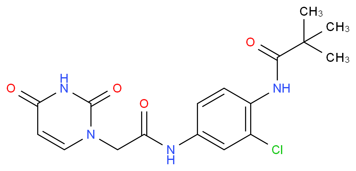 N-(2-chloro-4-{[(2,4-dioxo-3,4-dihydropyrimidin-1(2H)-yl)acetyl]amino}phenyl)-2,2-dimethylpropanamide_分子结构_CAS_)
