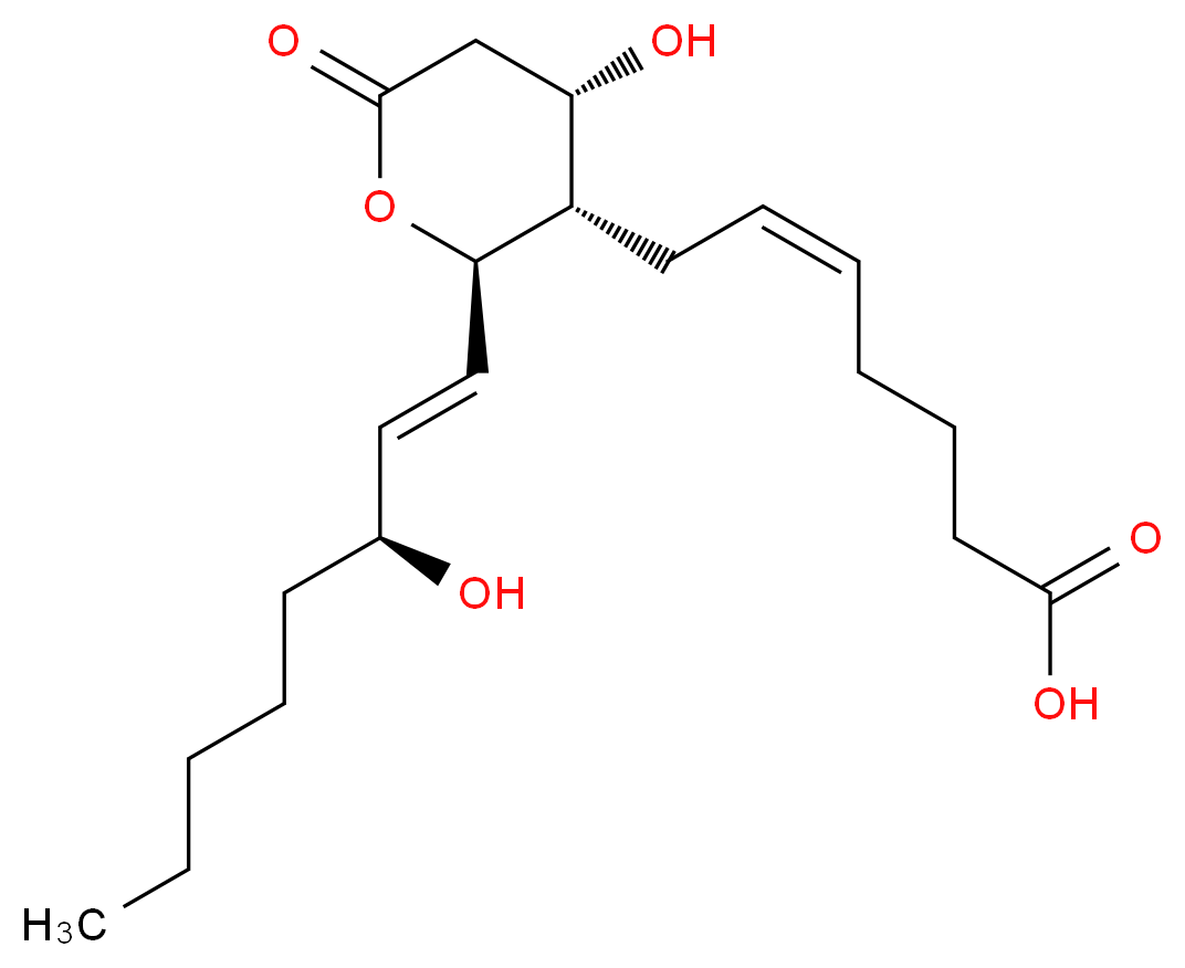 (5Z)-7-[(2R,3S,4S)-4-hydroxy-2-[(1E,3S)-3-hydroxyoct-1-en-1-yl]-6-oxooxan-3-yl]hept-5-enoic acid_分子结构_CAS_67910-12-7