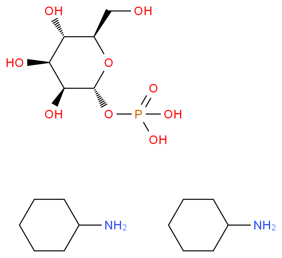 bis(cyclohexanamine); {[(2R,3S,4S,5S,6R)-3,4,5-trihydroxy-6-(hydroxymethyl)oxan-2-yl]oxy}phosphonic acid_分子结构_CAS_51306-17-3