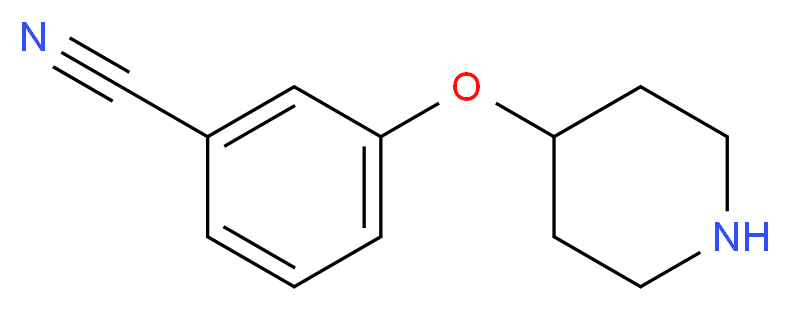 3-(piperidin-4-yloxy)benzonitrile_分子结构_CAS_)