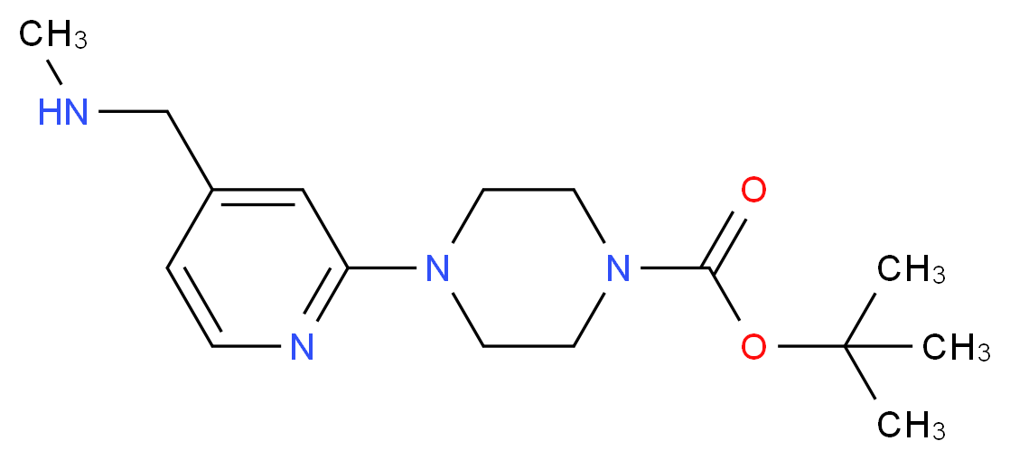 tert-butyl 4-{4-[(methylamino)methyl]pyrid-2-yl}piperazine-1-carboxylate_分子结构_CAS_946409-15-0)