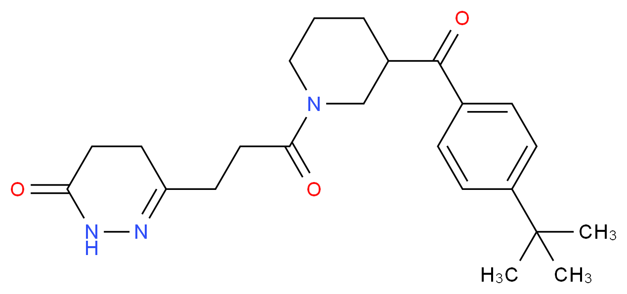 6-{3-[3-(4-tert-butylbenzoyl)-1-piperidinyl]-3-oxopropyl}-4,5-dihydro-3(2H)-pyridazinone_分子结构_CAS_)