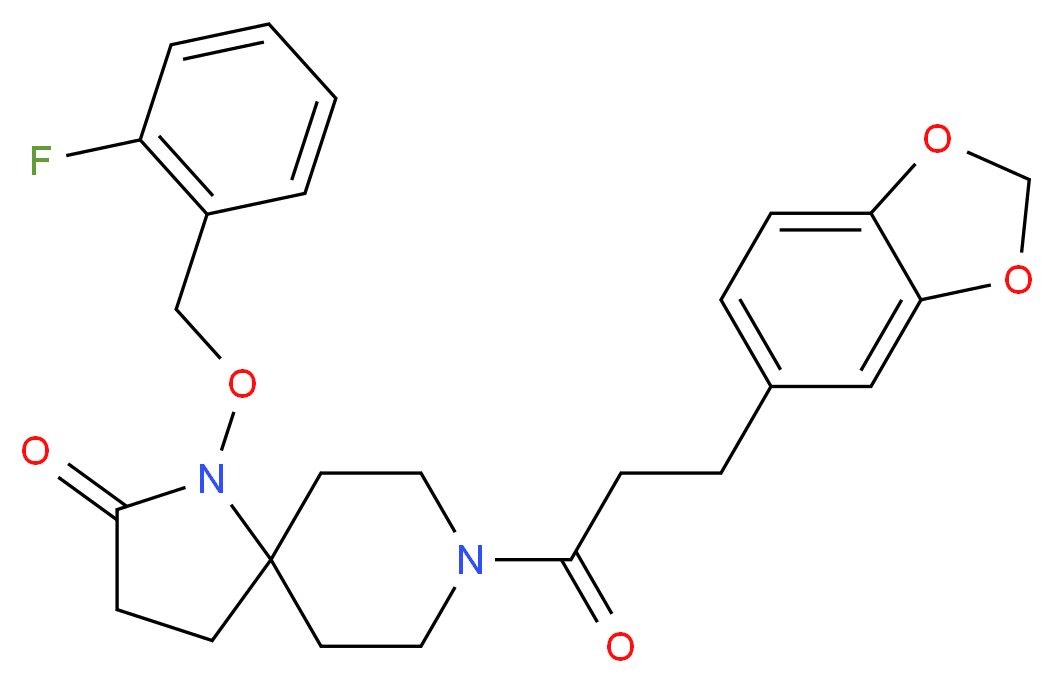 8-[3-(1,3-benzodioxol-5-yl)propanoyl]-1-[(2-fluorobenzyl)oxy]-1,8-diazaspiro[4.5]decan-2-one_分子结构_CAS_)